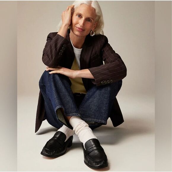 J. Crew Maison Ruched Loafers Black Size 9.5 - Picture 1 of 10